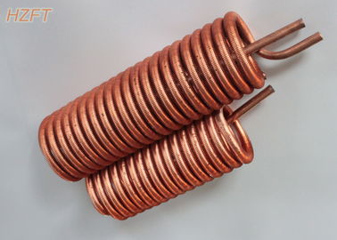 Energy Saving Finned Copper Coil Heat exchanger For Process Coolers 0.75MM Wall Thickness